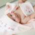 Set 100% (33" 33") CuddleBug Premium Hooded Baby Bath Towel & Washcloth (Bear) - Cotton Terrycloth Hooded Baby Towels