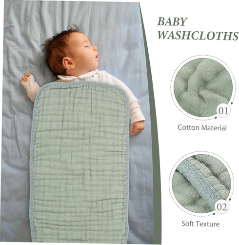 LOUYENOUS 6pcs Soft Muslin Washcloths Cotton Burp Cloths Newborn Girls Girls Burp Cloths