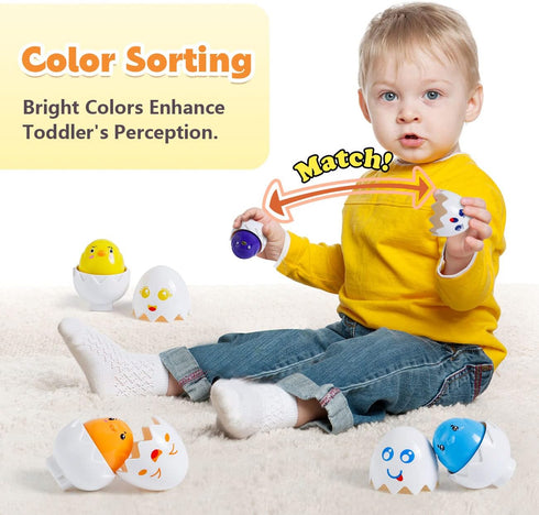 Learning Toys for 1 2 3 Year Old | Educational Montessori Shape Sorter Toys | Matching Eggs Baby Toys