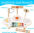 Kids Drum Set - 9 in 1 Baby Drum Set for Toddlers, Montessori Musical Instruments Toy, Wooden Xylophone for Boys & Girls