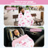 Hooyax Peekaboo Car Seat Cover for Baby Girl - Warm Minky Carseat Canopy with Adjustable Opening, Universal Fit