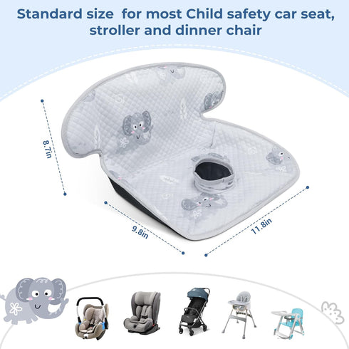 COOLBEBE 2 Pack (Grey,2PC) Infant Car Seat Protector for Potty Training, Dry Waterproof Car Seat Liner Toilet Training