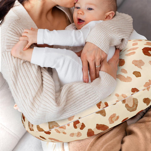 GFU Nursing Cover for Boys and Girls, Breastfeeding Case for Newborn, Soft Baby Breastfeeding Slipcover Colourful Brown