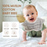 6 Pack MUKIN Soft Cotton Muslin Baby Bibs | Adjustable Snap Closure for Newborns| Absorbent for Drooling, Teething