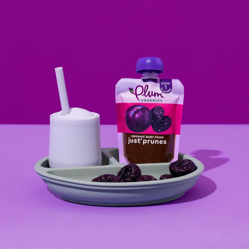 Plum Organics Stage 1 Organic Baby Food, Just Prunes, 3.5 Ounce Pouch, Pack of 4, Packaging May Vary