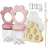 Mukylar 2 Pack Baby Fruit Food Feeder+Breastmilk Popsicle Molds,Baby Teethers,BPA Free,2mm Fine Holes