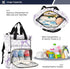 Bolaz Backpack Purple Floral Bow Diaper Bag Tote Multifunction Baby Nappy Changing Bags Large with Stroller Straps