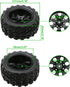 4x 1:10 RC Monster Truck Car Wheels - Rubber RC Tires with 7 Spokes Wheel Rim, Black RC Parts