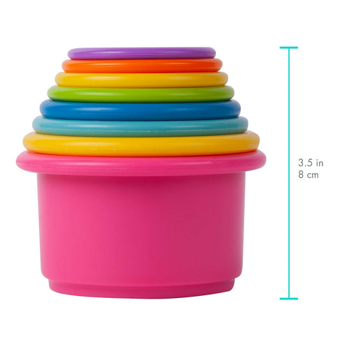 Count Set 8 Count The First Years Stack & Stacking Cups - Colorful Baby Stacking Water Toys - Stackable Cups