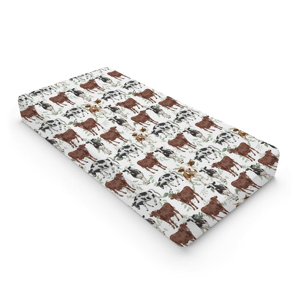 Cute Cows Changing Pad Covers, Ultra Soft Breathable Stretch Changing Table Mat Sheets for Boys Girls, 32" x 16"