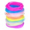 Hotop 100 Pcs 80s Multicolor Silicone Jelly Bracelets, Rainbow Glow Neon Stretchable, 80's Party Favor, Random Color