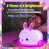 One Fire Night Light for Kids Room, Cute Kawaii Animal Lamp with Timer, Battery Remote, Easter Bunny Gift