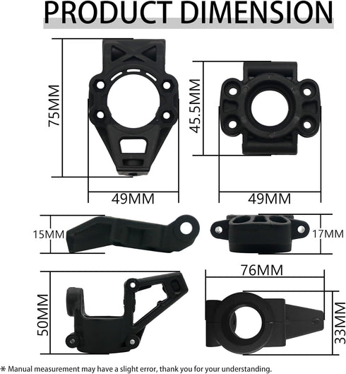 Nylon Front and Rear Hub Carrier Kit for 1/5 HPI ROVAN Baja KM 5T 5B 5SC ROFUN RC Car Parts