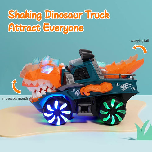 KidsMind 1-3,Battery 2 3 4 Dinosaur Monster Truck for Baby Boy Music and Light Up Toy for Toddlers Powered Dino Trucks