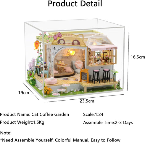 MAGQOO Dollhouse Miniature with Furniture DIY Wooden Dollhouse Kit Tiny House DIY House Kit Creative Room Idea Dust