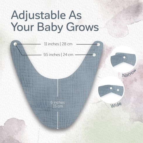 0-6 4-Color Pack KiddyCare Organic Muslin Baby Bibs for Girls Boys Months | Baby Bandana Bibs, Super Soft for Drooling