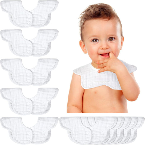 Geyoga 10 Pcs Baby Bibs 360 Rotate Baby Bandana Muslin Drool Bibs Petal