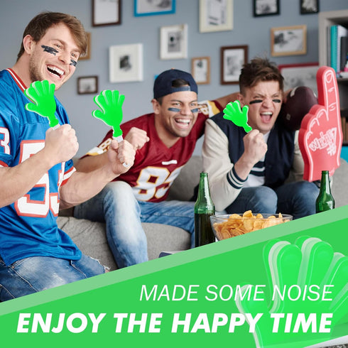 Generic 12 7.5 Inch Pieces Plastic Hand Clappers Noise Makers for Football Basketball Cheerleading Party Favors(Green