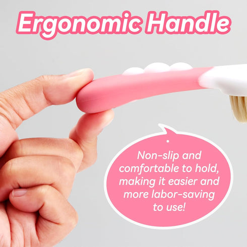 Set, Baby Hair Brush and Comb Soft Bristles Cradle Cap Brush for Newborns, Toddlers, Baby Registry Gift (Rose Red)