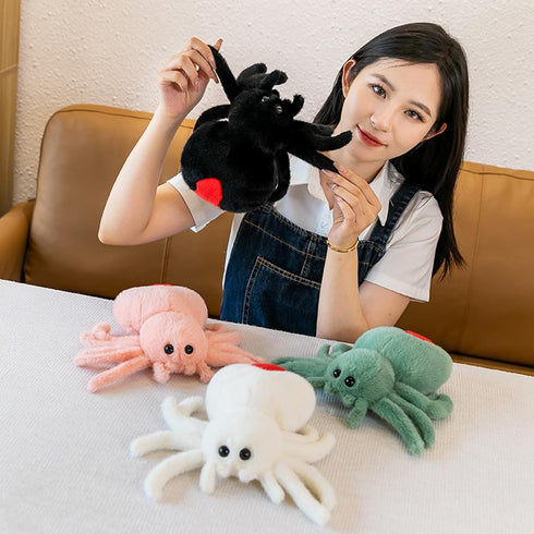 Plush Spider Stuffed Animal Toy, Soft 10 inch Kawaii Halloween Plush Spider for Kids and Adults