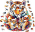 Wooden Puzzles for Adults, Tiger Family (L-270pcs) Unique Shaped Animal Wood Puzzles for Kids