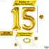 KatchOn Giant Gold Number 15 Balloons - 40 Inch Foil 15 Balloons for Birthday Party & Anniversary Decorations
