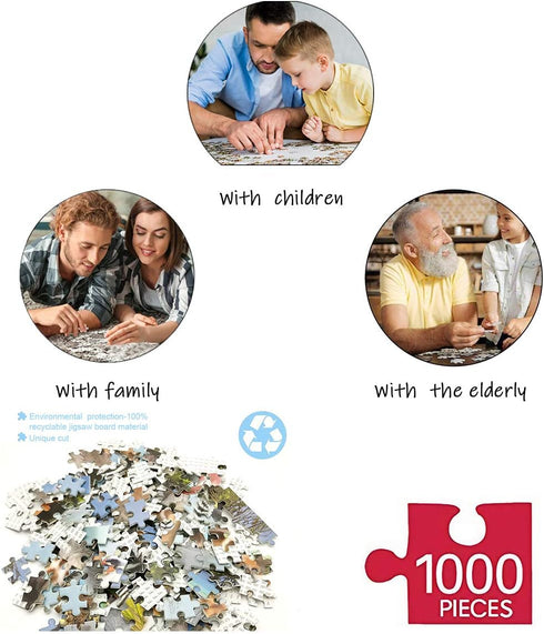 Puzzles for Adults, 1000 Pieces Jigsaw Puzzles for Kids, Aegean Sea, 27" x 20" Challenging Game Toy.
