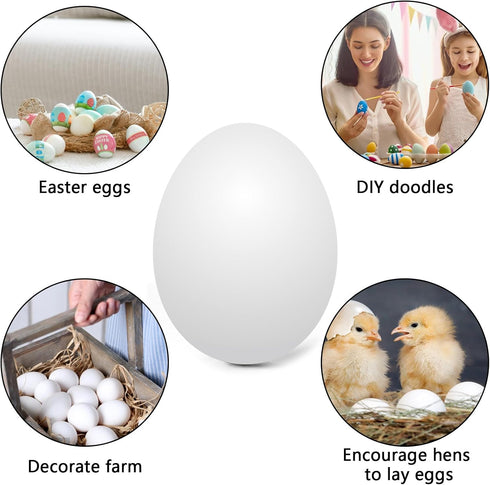 sportsvoutdoors 6pcs Set,Children Wooden Fake Eggs, White Wooden Easter Eggs, DIY Kitchen Pretend Play Food Kitchen