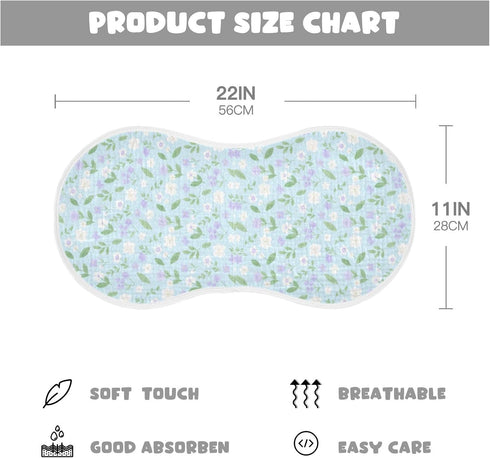 decor gift 4 Pack 22x11in Cotton Large Burp Cloths for Baby Breathable Cute Cartoon Purple White Flowers Baby Rags