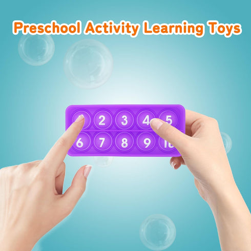 Ten Frame Pop Board - Fidgets for Classroom, Sensory Toys for Counting Math, Montessori Educational Gift