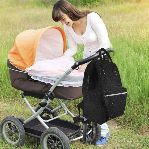 KLLTYHMU Backpack Mummy Backpack Backpack Diaper Bag Black Glitter Baby Essentials Diapers Bag Waterproof Multipurpose
