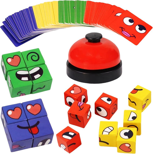 Face Changing Magic Cube Game, Educational Puzzles Toy for Child & Adults, Family Board Games