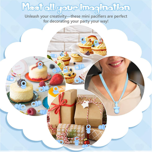 24 1.75 Inch Pcs Baby Shower Pacifiers, Plastic Pacifiers for Baby Shower Game Boy, Bulk Pacifier for DIY Decoration