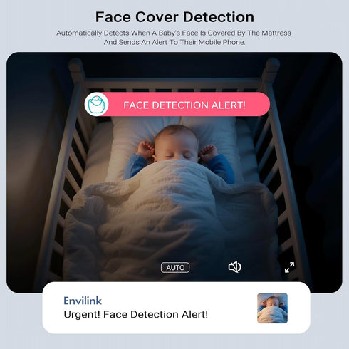 Envilink 1080P 2-Way 8 Upgrade Smart WiFi Baby Camera with APP, Video Baby Monitor with Camera and Audio, Cry