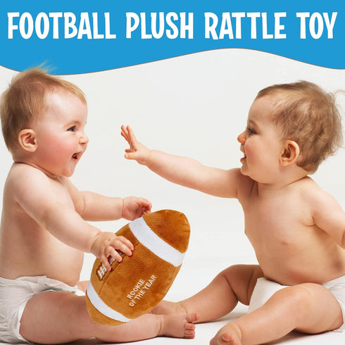 Baby Football Plush Rattle - Engaging Toddler Football Toys & Rattles for Boys and Girls, Ages 0-36 Months