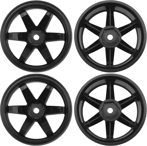 4Pack HIRCQOO RC Plastic Wheel Rims, 12mm Hex Hub OD 52mm Compatible with 1/10 On-Road Racing Touring Drift Car