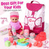 Playset, Backpack Set TUZT Baby Doll Accessories Baby Doll Care Toys with Changing Bag Feeding Doll Nappies Bottle