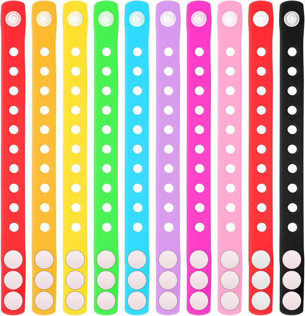 Zhanmai 30 Pieces Silicone Wristband Bulk, 10 Colors Adjustable Rubber Wristbands for Men Women