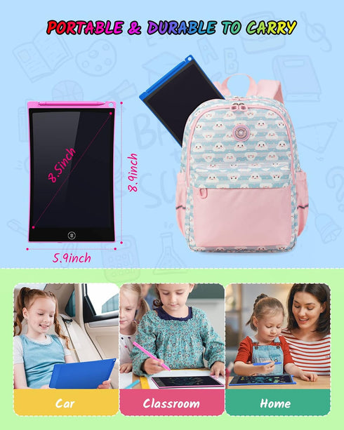 TECJOE 2 Pack LCD Writing Tablet, 8.5 Inch Colorful Doodle Board for Kids - Learning Toys Birthday Gifts