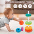 Baby Spinning Stacking Toys for Toddlers 1-3, Rainbow Ring Stacker Montessori Toys for 6-12 Months, Christmas Gifts