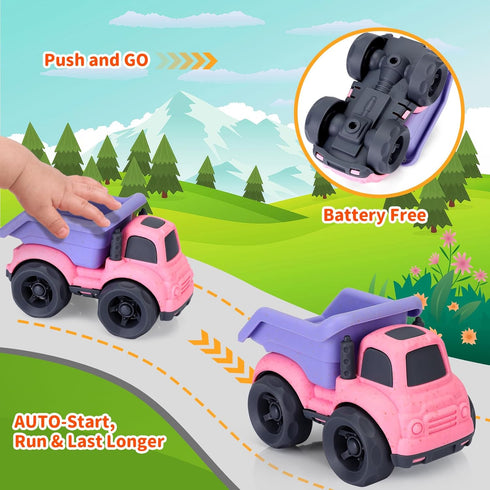 2 2-3, 2 3 4 Toddler Toys for Year Old Girl, Dump Truck Toys and Mixer Cement, BPA Free, Phthalates Free, PVC, Outdoor