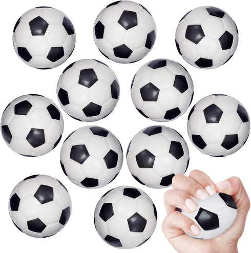 Mini Sports Balls for Kids Party Favor Toy - 12 Pack Squeeze Foam for Soccer, Basketball, Football, Baseball