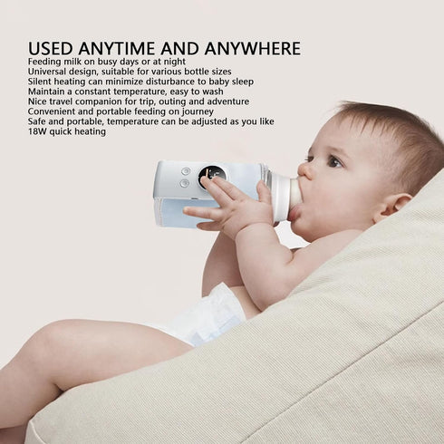 Fockety 18W 2) Portable Bottle Warmer for Travel, Fast Heating USB Powered Travel Bottle Warmer Adjustable Constant