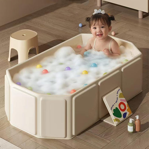 PandaEar Foldable Baby Bathtub, Large Collapsible Kids Bath Tub for Toddlers & Infants, Space-Saving Portable Bath