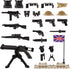 Military Weapons Pack 24 Pcs UK Accessories Kits Toys, Army Equipment Gear WW2 Guns for Boys 6+