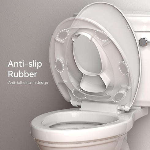 R&T Potty Training Seat for Boys and Girls, Fits Elongated Toilets, Anti-Slip Rubber and Splash Guard, Easy for Toddler