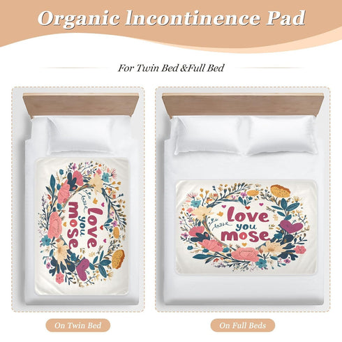 GuoChe Valentines Day Flowers Heart Branch Love You Mose Extra Large Resuable Changing Pad Covers Highly Absorbent