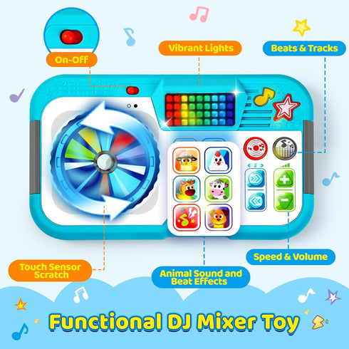 6-12 1 Baby DJ Toys for Months, DJ Table for Baby Year Old Boys Girls, Interactive Early Development Toy, Christmas