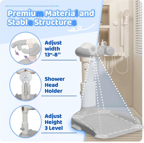 FELITH 8-36 Baby Bath with Shower Stand Support , Non-Slip Adjustable Baby Standing Support,Soporte para Baera de