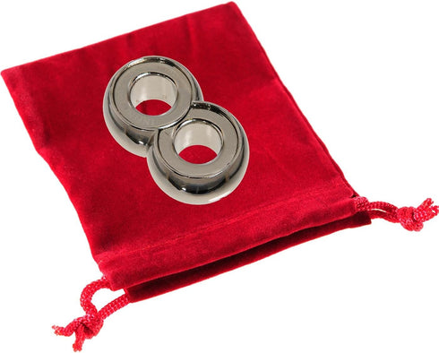 Infinity Hanayama Puzzle - Level 6, Red Velveteen Pouch, Bundle